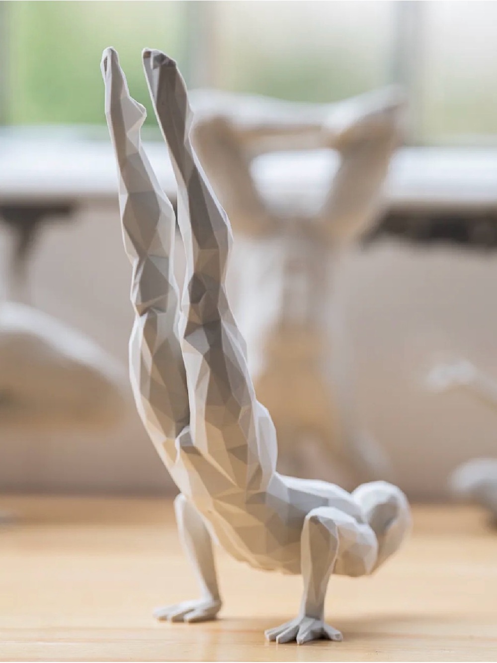 Modern Geometric Handstand Sculpture - White Home Art Décor